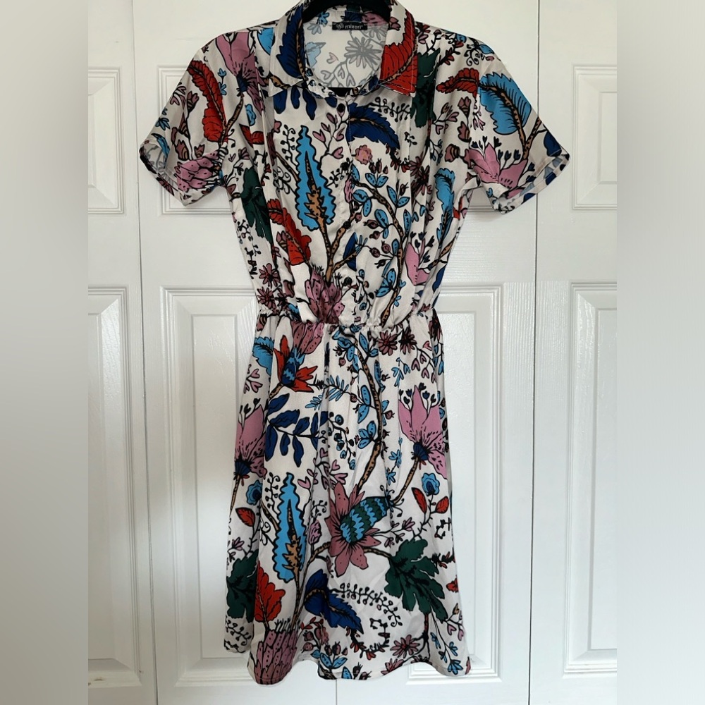 Floral satin dress